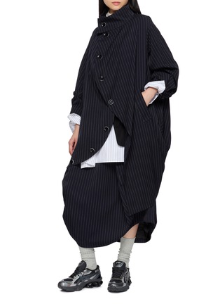 Figure View - Click To Enlarge - ANREALAGE - Ball Pinstripe Polyester Midi Skirt
