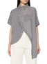 ANREALAGE Curved Hem Asymmetrical Patchwork Shirt