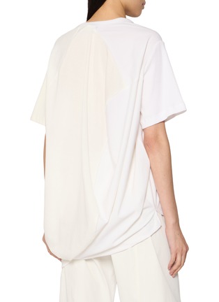 Back View - Click To Enlarge - ANREALAGE - Asymmetric Hem Draped Patchwork T-Shirt