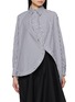 ANREALAGE Striped Asymmetrical Curved Hem Shirt