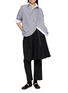 Figure View - Click To Enlarge - ANREALAGE - Striped Asymmetrical Curved Hem Shirt