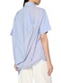 Back View - Click To Enlarge - ANREALAGE - Curved Hem Asymmetrical Patchwork Shirt