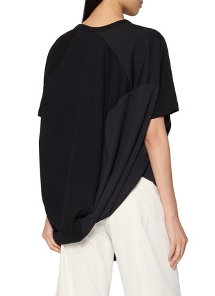 Back View - Click To Enlarge - ANREALAGE - Asymmetric Hem Draped Patchwork T-Shirt
