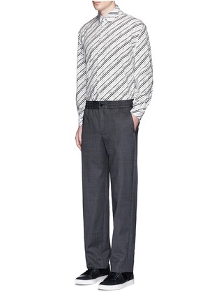 Figure View - Click To Enlarge - - - Diagonal stripe cotton poplin shirt
