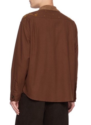 Back View - Click To Enlarge - BAZISZT - Anakin Embroidered Contrast Corduroy Pocket Overshirt