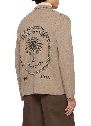 Back View - Click To Enlarge - BAZISZT - Seeker Graphic Cashmere Knit Cardigan
