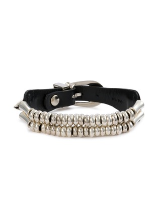 Detail View - Click To Enlarge - TOGA VIRILIS ACCESSORIES - Beaded Buckle Leather Bangle