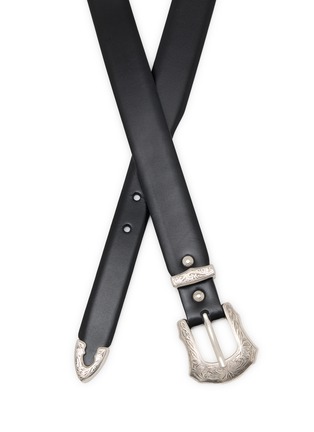 Detail View - Click To Enlarge - TOGA VIRILIS ACCESSORIES - Engraved Buckle Leather Belt