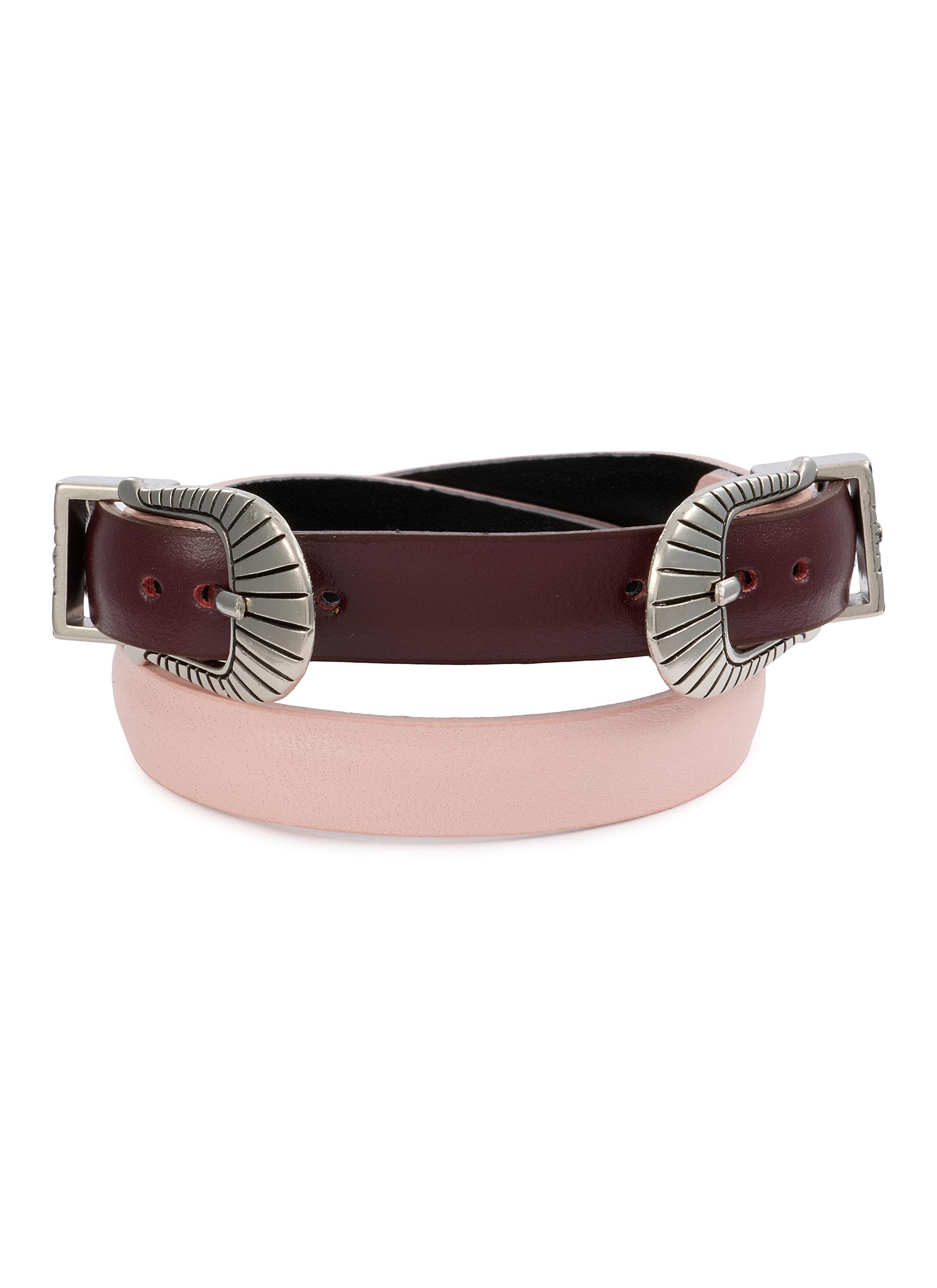 TOGA VIRILIS ACCESSORIES | Double Buckle Leather Bangle | Men