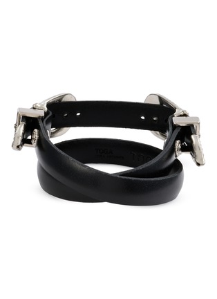 Detail View - Click To Enlarge - TOGA VIRILIS ACCESSORIES - Double Buckle Leather Bangle