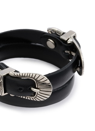 Detail View - Click To Enlarge - TOGA VIRILIS ACCESSORIES - Double Buckle Leather Bangle