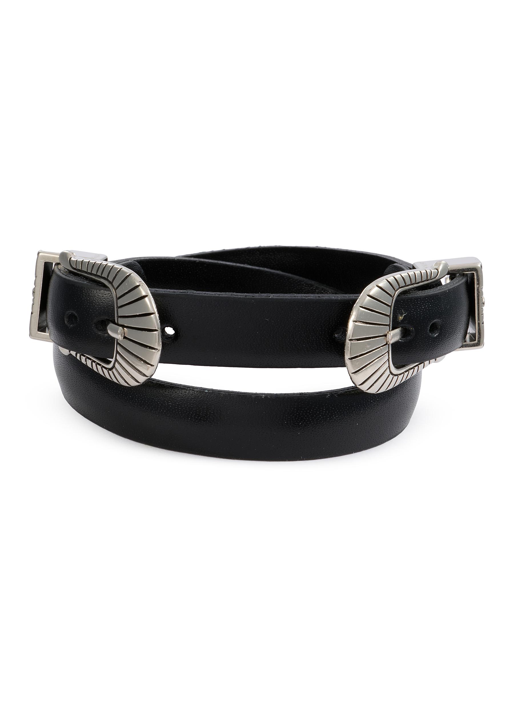 TOGA VIRILIS ACCESSORIES | Double Buckle Leather Bangle | Men