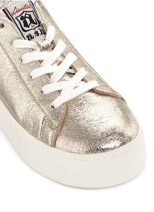 Detail View - Click To Enlarge - ASH - 'Cult' snake effect collar metallic leather platform sneakers