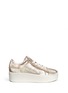 Main View - Click To Enlarge - ASH - 'Cult' snake effect collar metallic leather platform sneakers