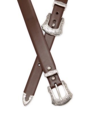 Detail View - Click To Enlarge - TOGA VIRILIS ACCESSORIES - Double Buckle Leather Belt