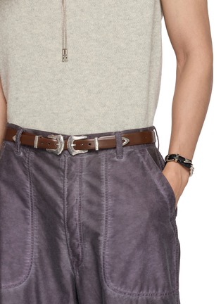 Figure View - Click To Enlarge - TOGA VIRILIS ACCESSORIES - Double Buckle Leather Belt