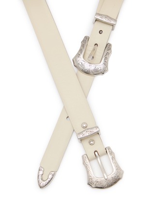 Detail View - Click To Enlarge - TOGA VIRILIS ACCESSORIES - Double Buckle Leather Belt