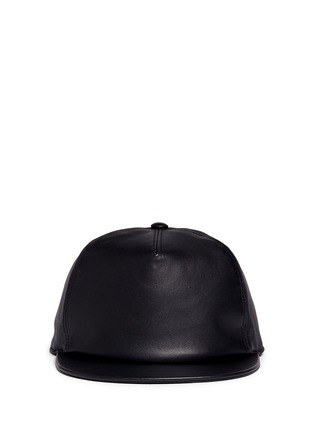 Main View - Click To Enlarge - GIVENCHY - Logo embroidery leather snapback cap