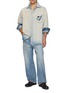 Figure View - Click To Enlarge - MM6 MAISON MARGIELA - Long Sleeve Light Wash Torn Pocket Denim Shirt