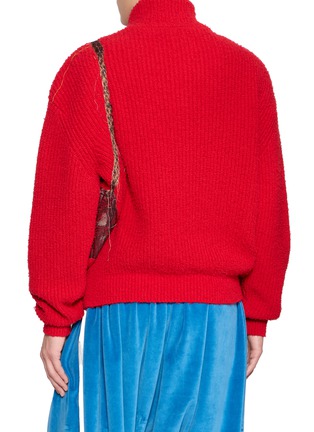 Back View - Click To Enlarge - DOUBLET - Trompe L’oeil Embroidered Bag Knit Sweater