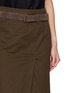  - MO&CO. - Belted Front Slit Cotton Midi Skirt