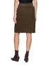 Back View - Click To Enlarge - MO&CO. - Belted Front Slit Cotton Midi Skirt