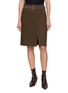 MO&CO. Belted Front Slit Cotton Midi Skirt