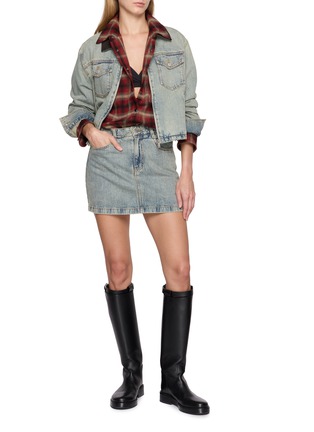 Figure View - Click To Enlarge - MO&CO. - Long Sleeve Chequered Shirt