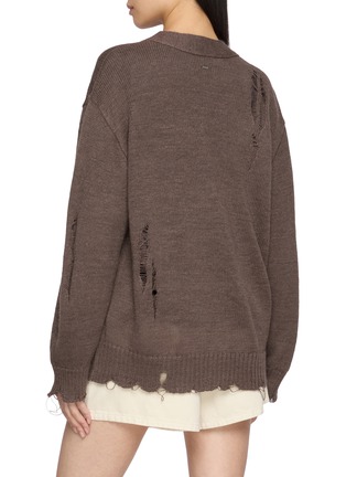 Back View - Click To Enlarge - MO&CO. - Distressed Detail Cardigan