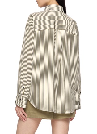 Back View - Click To Enlarge - MO&CO. - Striped Long Sleeve Shirt