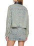 Back View - Click To Enlarge - MO&CO. - Contrast Collar Cotton Denim Jacket
