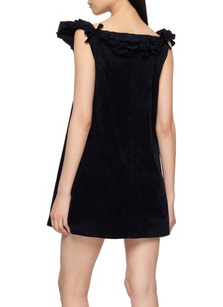 Back View - Click To Enlarge - SHUSHU/TONG - Ruffled Sleeve Bow Detailed Mini Dress