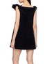 Back View - Click To Enlarge - SHUSHU/TONG - Ruffled Sleeve Bow Detailed Mini Dress