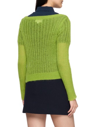 Back View - Click To Enlarge - SHUSHU/TONG - Beaded Floral Embellished Knit Cardigan