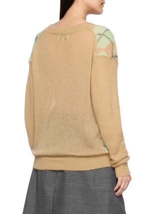 Back View - Click To Enlarge - SHUSHU/TONG - Argyle V-Neck Knit Sweater