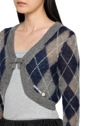  - SHUSHU/TONG - Cropped Argyle Knit Cardigan