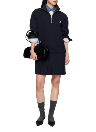 Figure View - Click To Enlarge - SHUSHU/TONG - Bow Detail Mandarin Collar Pullover Mini Dress