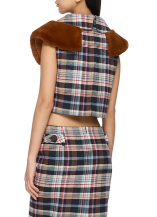 Back View - Click To Enlarge - SHUSHU/TONG - Faux Fur Lined Collar Sleeveless Crop Top