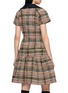 Back View - Click To Enlarge - SHUSHU/TONG - Bow Belted Peter Pan Collar Tweed Dress