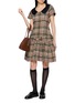 Figure View - Click To Enlarge - SHUSHU/TONG - Bow Belted Peter Pan Collar Tweed Dress