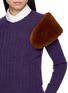  - SHUSHU/TONG - Decorative Faux Fur Collar Cable Knit Sweater
