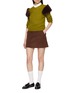 Figure View - Click To Enlarge - SHUSHU/TONG - Decorative Faux Fur Collar Cable Knit Sweater
