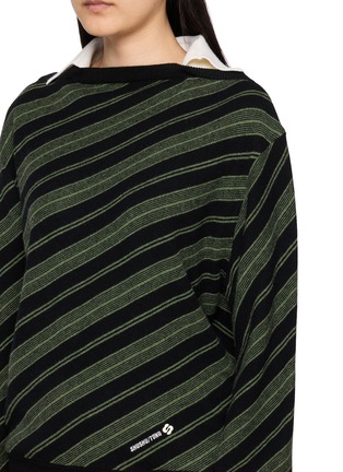  - SHUSHU/TONG - Diagonal Striped Twill Knit Top