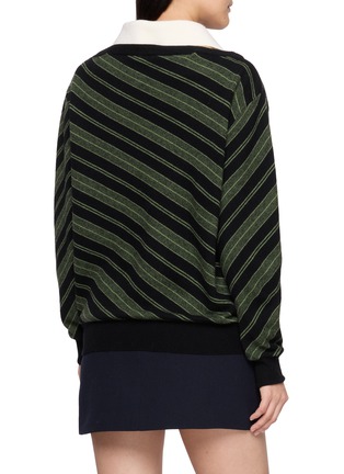 Back View - Click To Enlarge - SHUSHU/TONG - Diagonal Striped Twill Knit Top