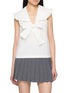 SHUSHU/TONG Ruffled Shawl Collar Bow Blouse