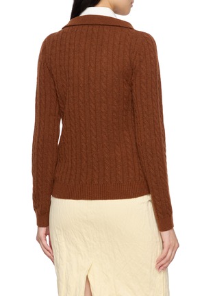 Back View - Click To Enlarge - SHUSHU/TONG - V-Neck Cable Knit Sweater