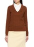 SHUSHU/TONG V-Neck Cable Knit Sweater