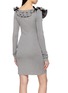 Back View - Click To Enlarge - SHUSHU/TONG - Ruffled Neck Fitted Mini Dress