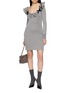 Figure View - Click To Enlarge - SHUSHU/TONG - Ruffled Neck Fitted Mini Dress