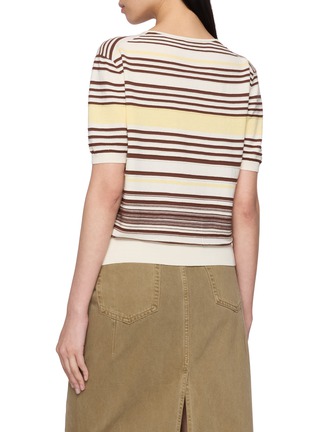 Back View - Click To Enlarge - EDITION - Striped Henley Knit Top